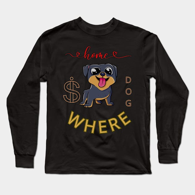 dog home is where Long Sleeve T-Shirt by logo desang